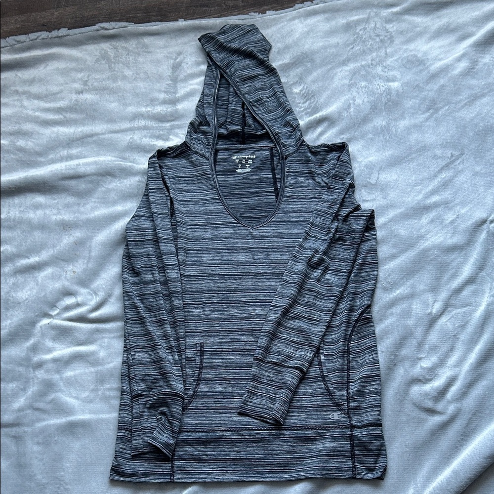 Champion Charcoal Hooded Long Sleeve Shirt